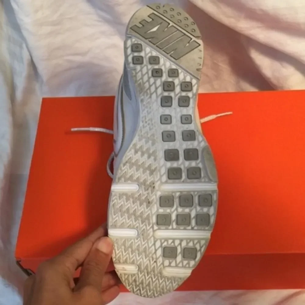 Nike air white and silver glitter